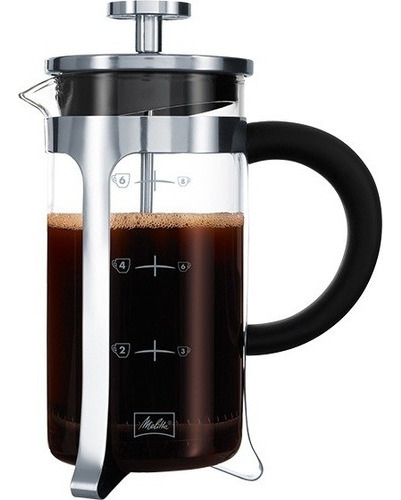 Cafetera De Prensa Francesa Melitta Ac.inox Mas 250grs Cafe  Negro