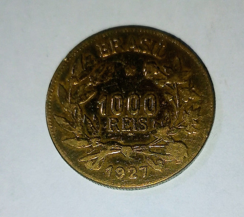 Moneda De Brasil 1000 Reis 1927 Vf.