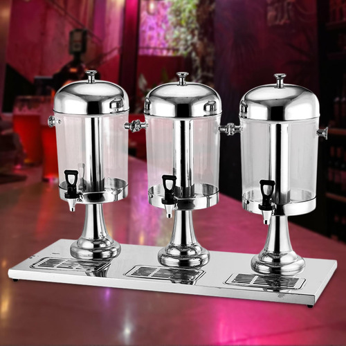 Dispensador De Bebidas, Botella Sellada Con Grifo Plata 24l
