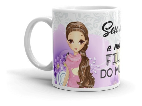 Caneca Porcelana Personalizada Para Melhor Filha Do Mundo 