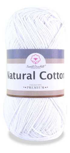 Natural Cotton 100 Gramos-algodón Sweet Crochet Blanco