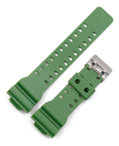 Pulseira De Silicone Compatível Com Relógio Casio Ga-700se Cor Verde