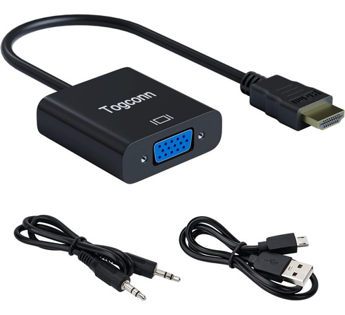 Adaptador Togconn Hdmi A Vga, Conector Hdmi Macho A Vga Hemb