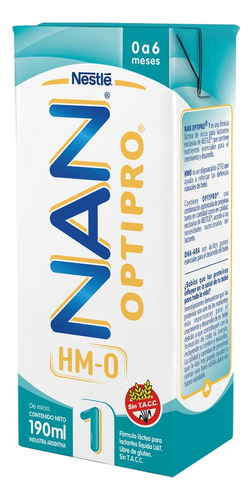 Imagen 1 de 1 de Leche de fórmula líquida Nestlé Nan Optipro 1  en brick 24 unidades de 190mL - 0  a 6 meses