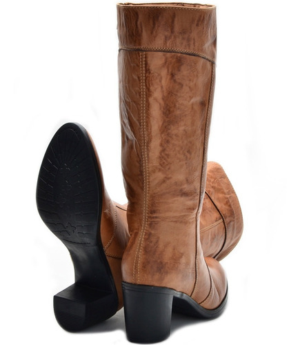 Botas Femininas Cano Médio Montaria Couro 2001
