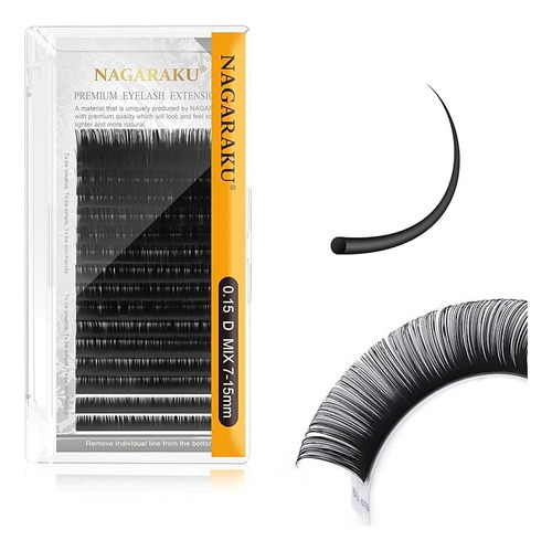 Blister Extensiones Pestañas Mink Mixto 1x1 Nagaraku