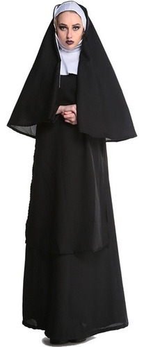 Monja Religiosa Vestido Cosplay Disfraz Para Mujer Adulto