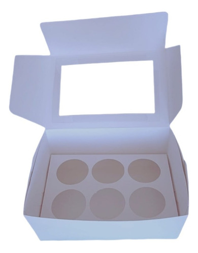 Pack 10 Cajas Para 6 Cupcakes Con Visor/ventana Y Separador