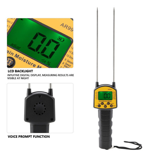 Sensor Inteligente Ar991 Digital Lcd Grão Medidor De Umidade