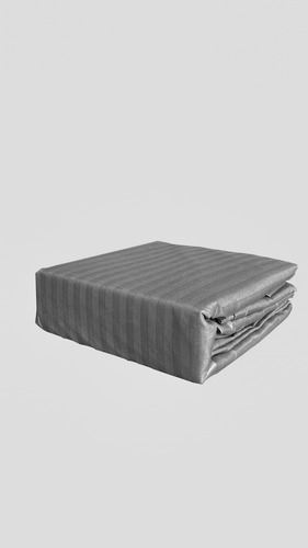 Juego De Sábanas King Size 3000 Hilos Egipcian Premium Gris Oscuro Rayas