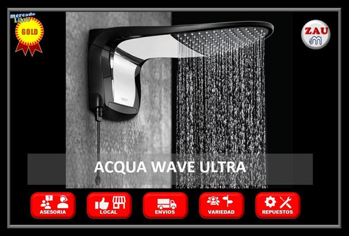 Imagen 3 de 3 de Ducha Eléctrica Acqua Wave Lorenzetti Negro Y Cromado 110v