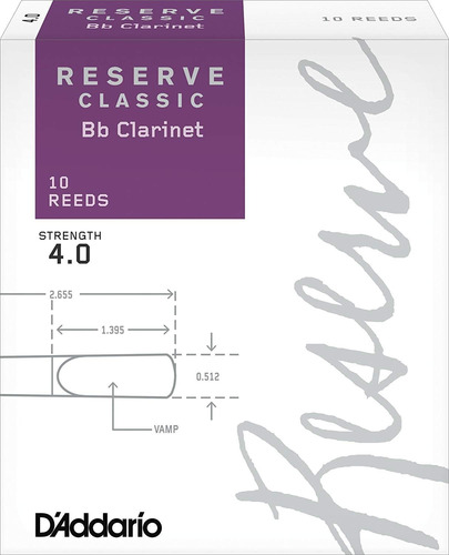 Cañas Daddario Reserve  Clarinete Bb N° 4.0 X10 Dct1040