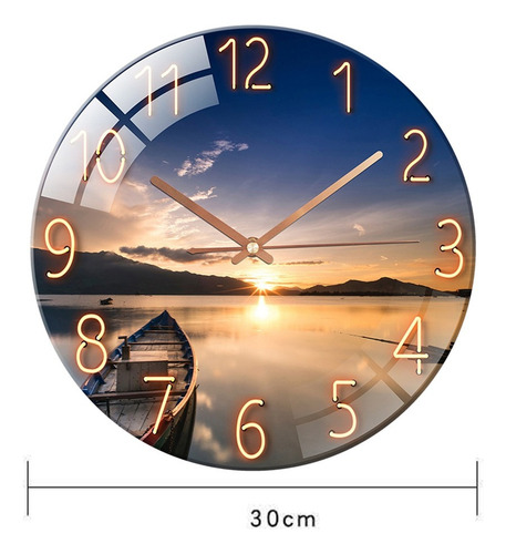 Relógio De Parede De Quartzo Com Paisagem De Pôr Do Sol