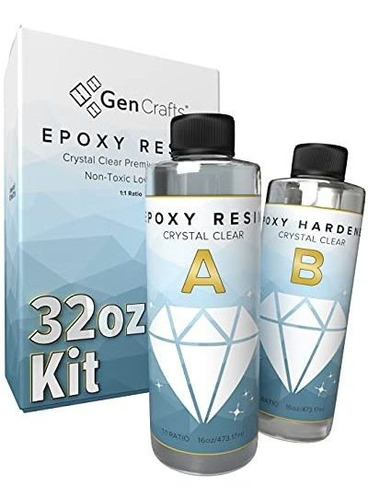 Kit De Resina Epoxica Premium 32 Oz Transparente Gen Craft