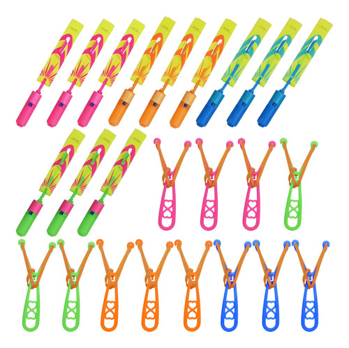Juguetes Voladores Rocket Slingshot Modelo Led 12 Piezas
