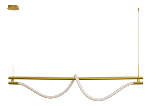 Pendente Led Corda 120cm Silicone Dourado Pd2191 Sala Mesa