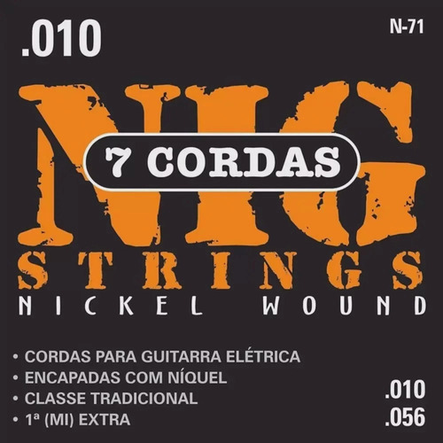 Encordoamento Nig Guitarra 7 Cordas 0.10 N-71
