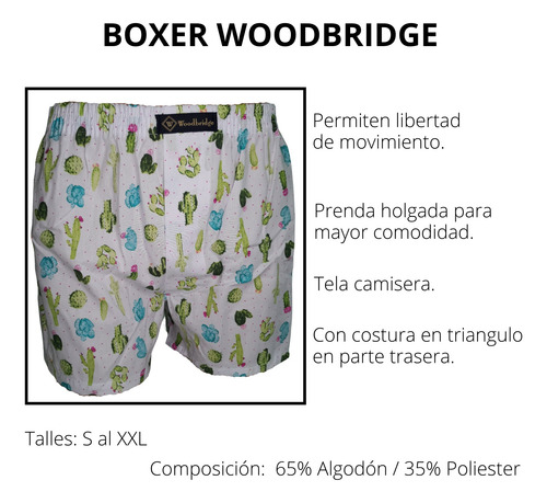 Boxer Tela Hombre Estampado Woodbridge Algodón Art. 100
