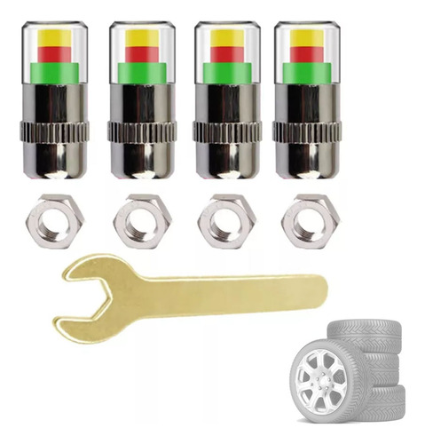 Juego De 4 Tapones Para Válvulas Con Monitor De Presión