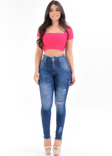 Imagem 2 de 10 de Calça Jeans Feminina Premium Modeladora Hot Pants Barato