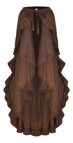 Elegante Disfraz Victoriano De Falda Alta Y Baja Plisada Par