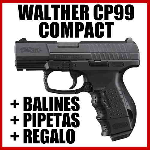 Pistola,walther Cp99,co2,full Metal,+ Carnet De Porte