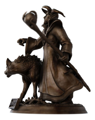 Estátua Imagem Asmodeus Escultura Resina Cor Cor Cobre Antigo