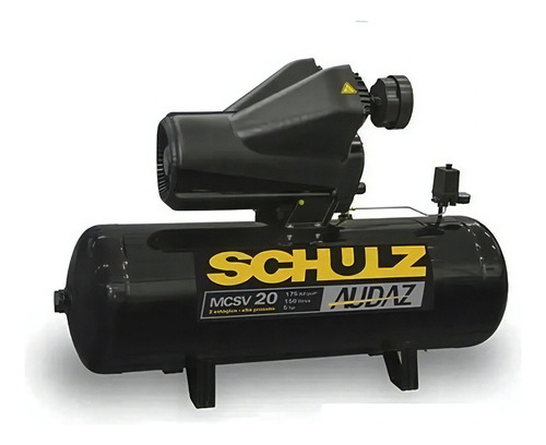 Compressor de ar elétrico Schulz Audaz MCSV 20/150 trifásica 150L 5hp 220V/380V 60Hz preto