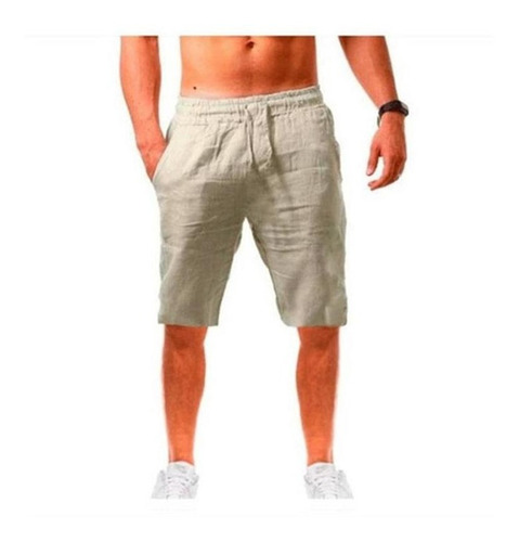 Pantalones Cortos De Algodón Y Lino Para Hombre, Playa