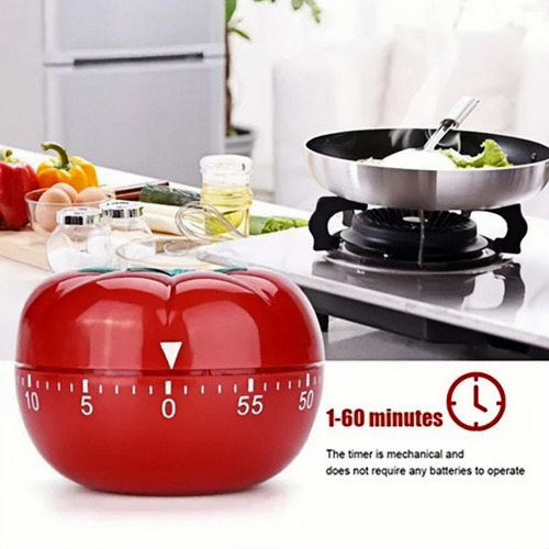 Práctico Temporizador Mecánico Kitchen Tomate De 2 Piezas