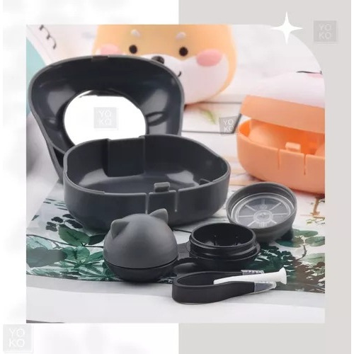 Estuche Porta Lentes De Contacto Con Espejo Lujo Shiba Inu
