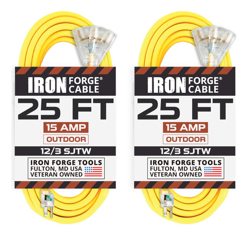 Iron Forge - Paquete De 2 Cables De Extension De Calibre 12 