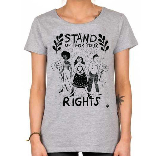 Remera De Mujer Stand Up For Your Rights Rebel Woman Union F