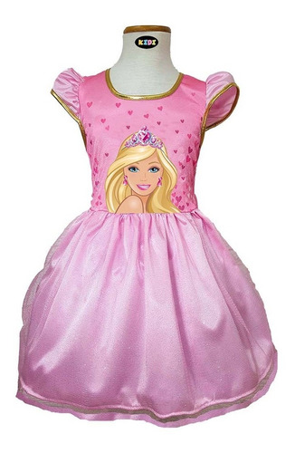 Vestido Disfraz Cumple Barbie Para Nenas