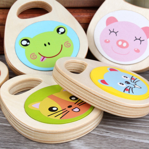 Imagen 11 de 12 de Castañuelas De Madera De Dibujos Animados, Tablero De