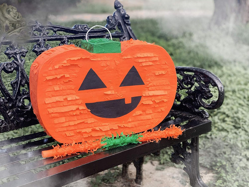 Piñata De Calabaza De Halloween Con Palo 17 X10 Perfec...