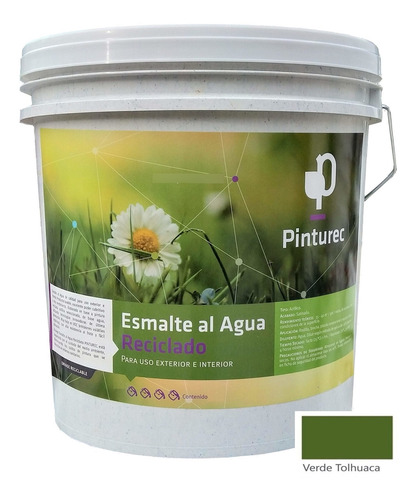 Esmalte Agua Reciclado Pinturec  Verde Tolhuaca 4g