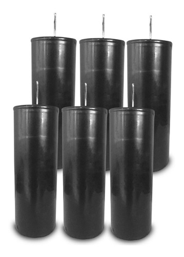 Kit 6 Velas Votivas 7 Sete Dias Colorida Preta