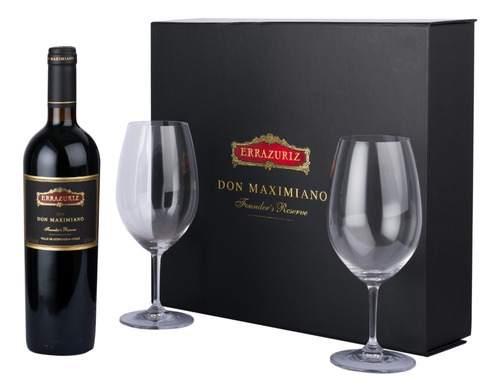 Pack Vino Icono Errazuriz Don Maximiano + 2 Copas Riedel 