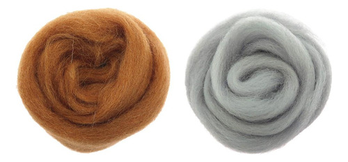 20g Fieltro De Lana Gris + Chocolate Para Artesanñia De