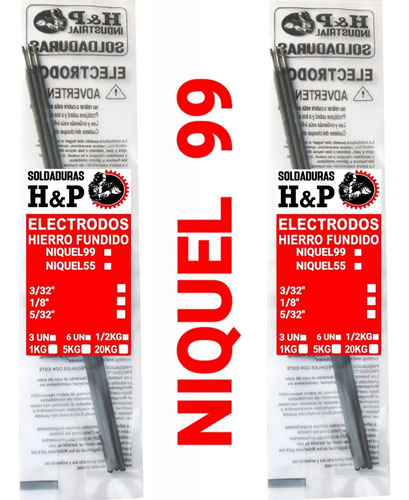 Electrodo Hierro Fundido Niquel 99. X 5/32(4.0mm) X 3 Barras