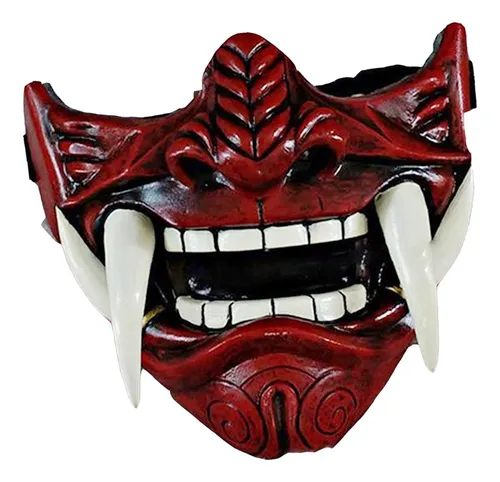 Samurai Japonés Oni Mask Máscara De Látex Para Media Cara