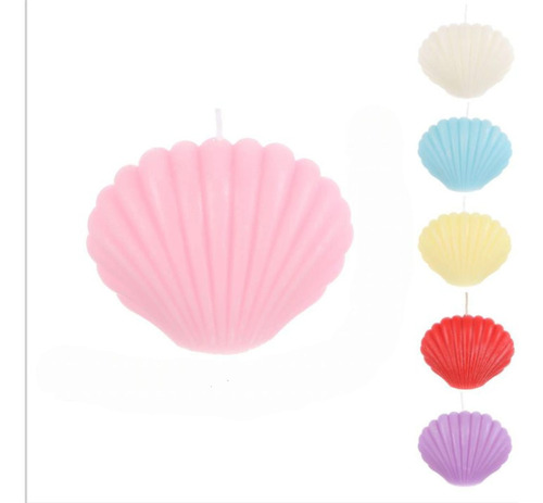 Velas Aromaticas De Colores, Pack De 2 Color Variados Fragancia Variados Concha De Mar