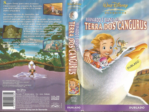 Vhs - Bernardo E Bianca Na Terra Dos Cangurus - Dublado 1