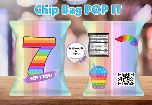 Chips Bags Pop It X10 Bolsa Golosinera Cumpleaños