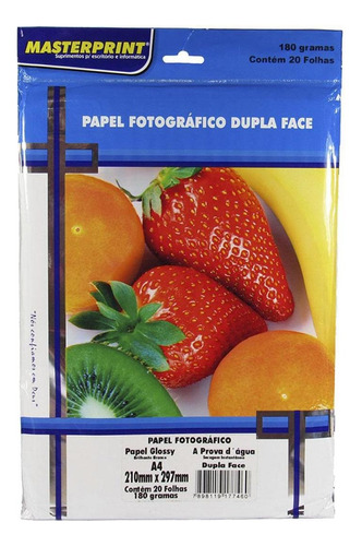 Papel Fotográfico Dupla Face Masterprint A4 180g 100 Folhas