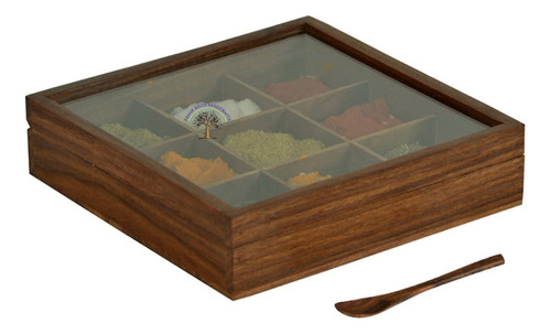 Fakhr Wood Handicrafts Caja Especia Madera Para Mesa Cocina