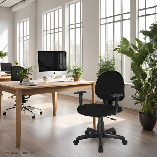 Cadeira Executiva P/ Escritório Com Braço Ergonômica Preta