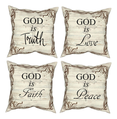 God Is Faith Love Truth Peace Farmhouse Vintage Wood Pa...