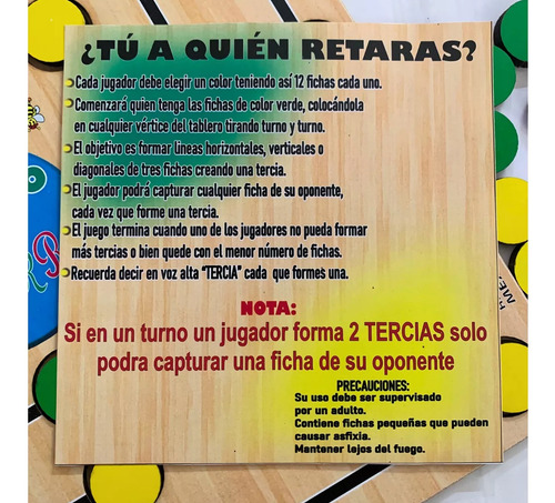 Pitarra Juego De Mesa Tradicional Didáctico Madera 24 Fichas